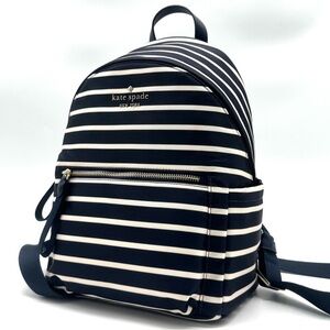 Kate Spade Chelsea Nylon Medium Backpack Navy Blue Striped